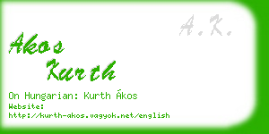 akos kurth business card